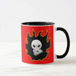 Skull Fire Money Death Red Black Yellow Biker Mok