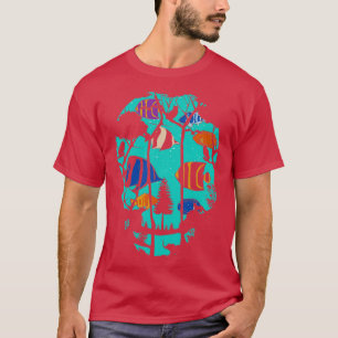 Skull fish aquarium t-shirt
