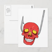 Skull ~ Fish Hook Tattoo Skull Fantasy Art Briefkaart (Voorkant / Achterkant)