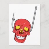 Skull ~ Fish Hook Tattoo Skull Fantasy Art Briefkaart (Voorkant)