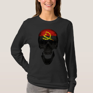 Skull Flag Angola Retro voor mannen T-shirt