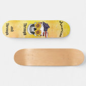 Skull Flag Bow AMERICAN Through and Through Ombre  Persoonlijk Skateboard (Horizontaal)