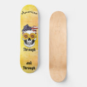 Skull Flag Bow AMERICAN Through and Through Ombre  Persoonlijk Skateboard (Voorkant)
