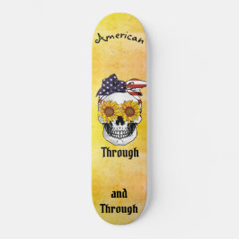 Skull Flag Bow AMERICAN Through and Through Ombre  Persoonlijk Skateboard