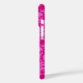 Skull Flame Damask in bubblegum roze op hot pink Case-Mate iPhone Case (Achterkant / Links)