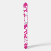 Skull Flame Damask in helder wit op heet roze Case-Mate iPhone Case (Achterkant / Links)