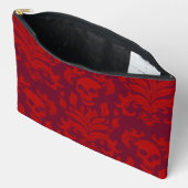 Skull Flame Damask in humeurig rood op rood Etui (Open)