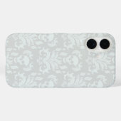 Skull Flame Damask in klassiek wit op wit Case-Mate iPhone Case (Achterkant (horizontaal))
