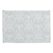 Skull Flame Damask in klassiek wit op wit Kussensloop (Achterkant-Rechts)