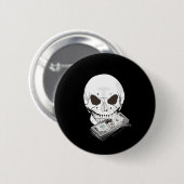 Skull Flame Ronde Button 5,7 Cm (Voorkant /achterkant)