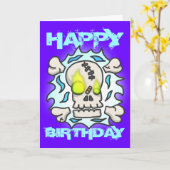 Skull Flame Verjaardag Kaart (Gele Bloem)