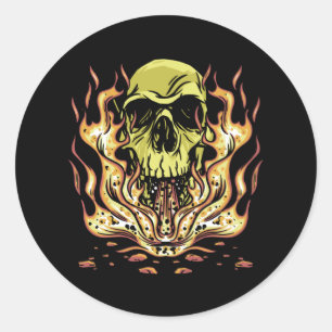 Skull Flames Best Gift Ronde Sticker