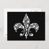 Skull Fleur De Lis Briefkaart (Voorkant / Achterkant)