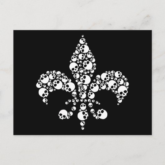 Skull Fleur De Lis Briefkaart (Voorkant)