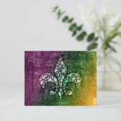 Skull Fleur De Lis Briefkaart (Staand voorkant)