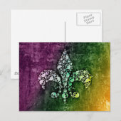 Skull Fleur De Lis Briefkaart (Voorkant / Achterkant)