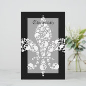 Skull Fleur De Lis Briefpapier (Staand voorkant)