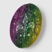 Skull Fleur De Lis Grote Klok (Hoek)