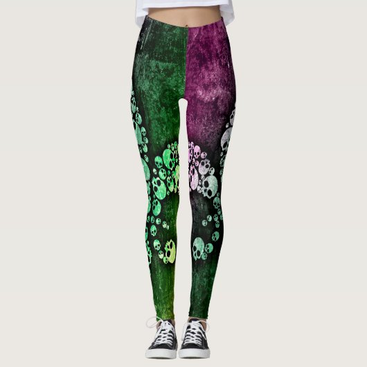 Skull Fleur De Lis Leggings (Voorkant)
