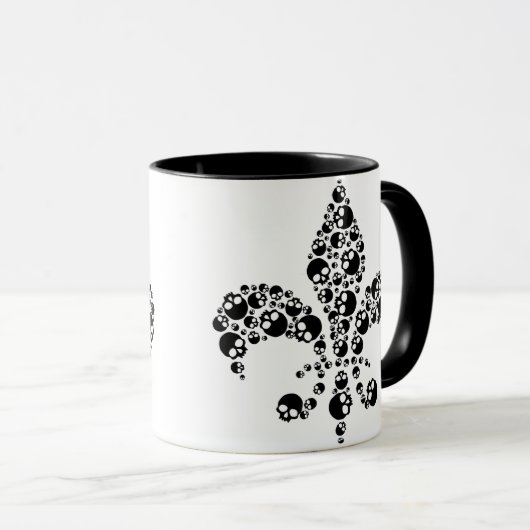 Skull Fleur De Lis Mok (Voorkant rechts)