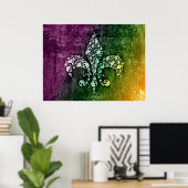 Skull Fleur De Lis Poster (Thuiskantoor)