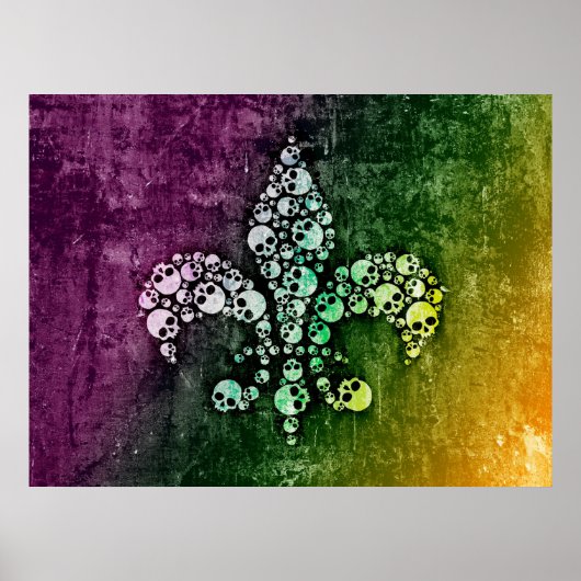 Skull Fleur De Lis Poster (Voorkant)