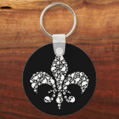 Skull Fleur De Lis Sleutelhanger (Voorkant)