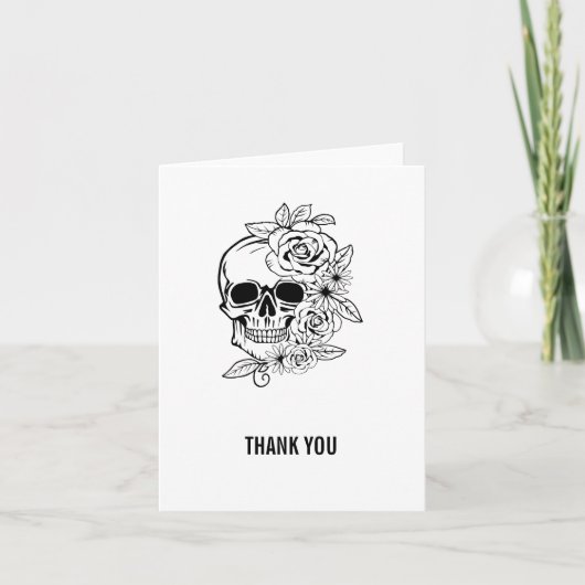 Skull Floral Art Bedankkaart (Voorkant)