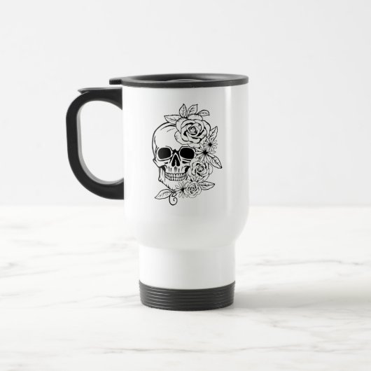 Skull Floral Art Reisbeker (Links)