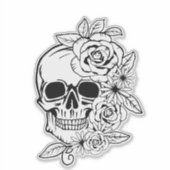 Skull Floral Art Sticker (Voorkant)