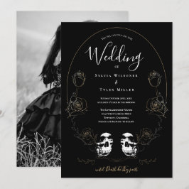 Skull Floral Black Foto Gothic Kaart