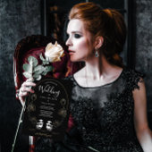 Skull Floral Black Gothic Wedding Kaart