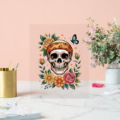 Skull Floral Halloween Spooky Acryl Bord (Huwelijk)