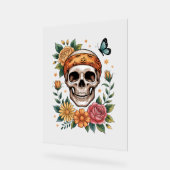 Skull Floral Halloween Spooky Acryl Bord (Hoek)