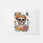Skull Floral Halloween Spooky Deurmat (Voorkant)