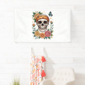 Skull Floral Halloween Spooky Spandoek (Insitu)
