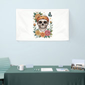 Skull Floral Halloween Spooky Spandoek (Beurs)