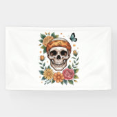 Skull Floral Halloween Spooky Spandoek (Horizontaal)
