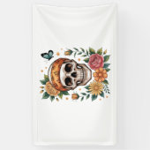 Skull Floral Halloween Spooky Spandoek (Verticaal)