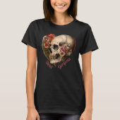 Skull Floral Heart Design T-shirt (Voorkant)