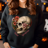 Skull Floral Heart Design Trui