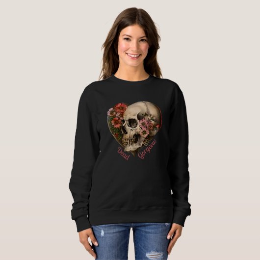 Skull Floral Heart Design Trui (Voorkant volledig)