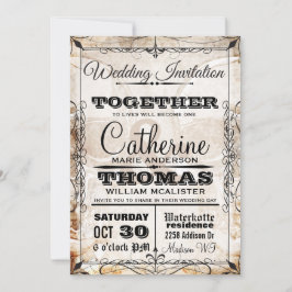  Skull & Flourishes Wedding Uitnodiging