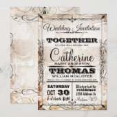  Skull & Flourishes Wedding Uitnodiging (Voorkant / Achterkant)
