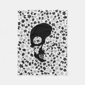Skull Flower ( achtergrondkleur) Fleece Deken (Voorkant)