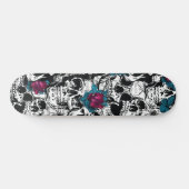 Skull Flower gothic Digital Pattern Persoonlijk Skateboard (Horizontaal)