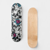 Skull Flower gothic Digital Pattern Persoonlijk Skateboard (Voorkant)