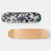 Skull Flower gothic Digital Pattern Persoonlijk Skateboard (Horizontaal)