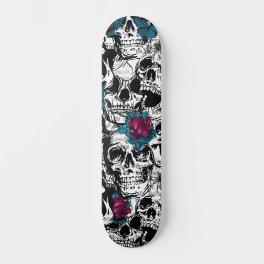 Skull Flower gothic Digital Pattern Persoonlijk Skateboard (Voorkant)