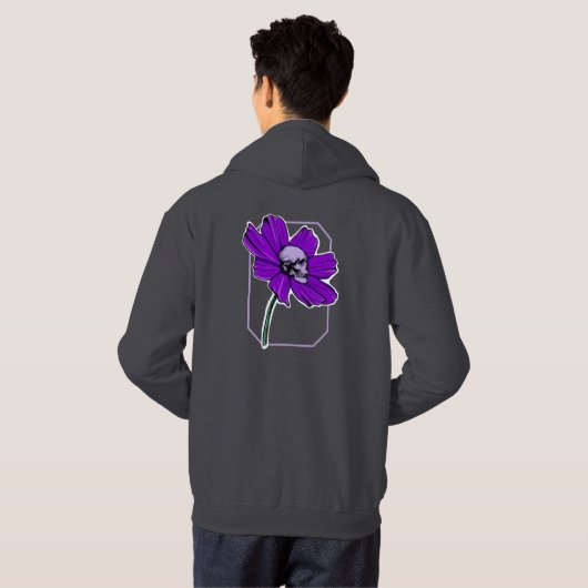 Skull flower hoodie (Achterkant volledig)